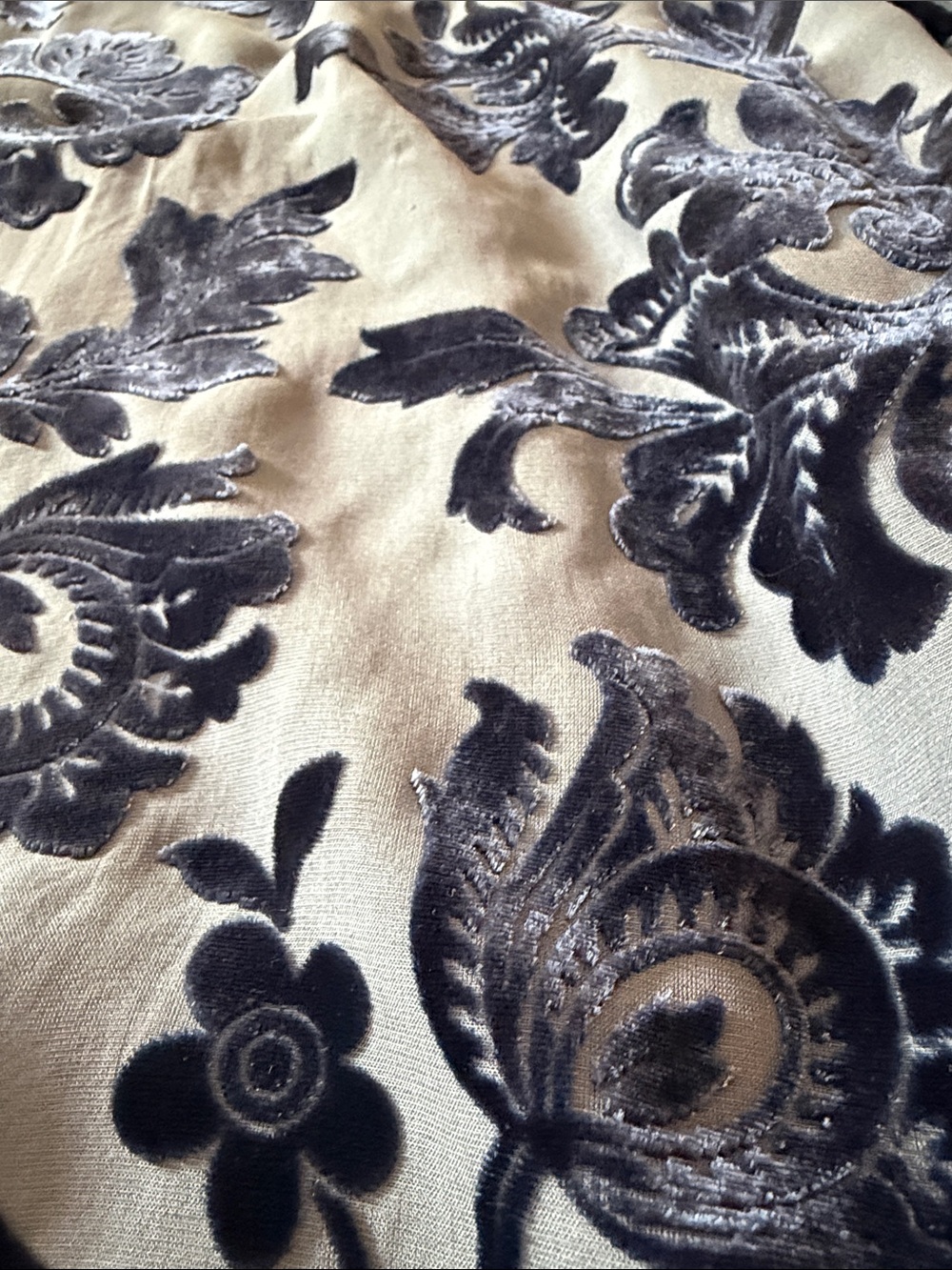 Sundance Boho Floral Burnout Velvet Top Silk Blend Bell Sleeves Blue, medium - Picture 10 of 10